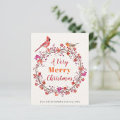 Begroting kerstmis met roestrijke kerkfeestkaart (Staand voorkant)