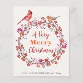 Begroting kerstmis met roestrijke kerkfeestkaart (Voorkant)