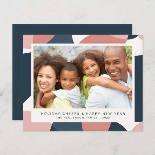 Begroting kerstmis nieuwe jaren Foto roze blauwe k (Voorkant / Achterkant)