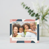 Begroting kerstmis nieuwe jaren Foto roze blauwe k (Staand voorkant)