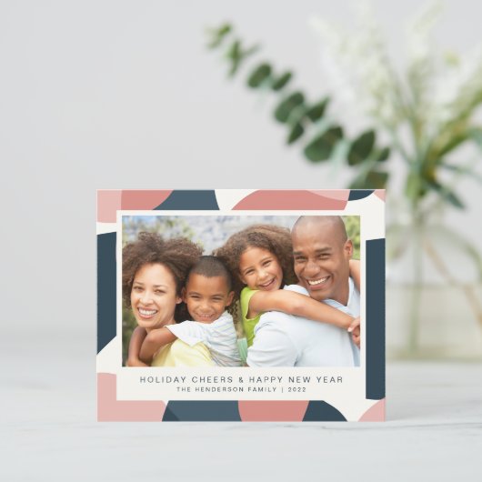 Begroting kerstmis nieuwe jaren Foto roze blauwe k (Staand voorkant)