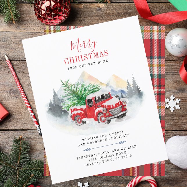 Begroting kerstmis nieuwe startaankondiging (Christmas Holidays Palm Tree Boho Moving Announcement)