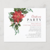 Begroting kerstmis Open House Floral Uitnodiging (Voorkant)