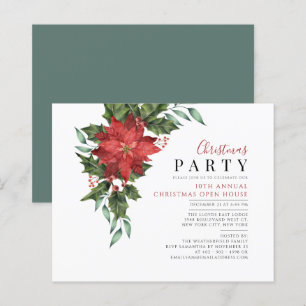 Begroting kerstmis Open House Floral Uitnodiging