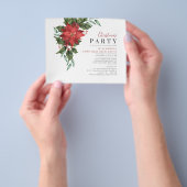 Begroting kerstmis Open House Floral Uitnodiging Flyer (Hand)