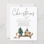 Begroting Kerstmis Open House Lantern Uitnodiging (Voorkant)