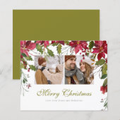 BEGROTING Kerstmis Poinsettia Foto gepersonaliseer (Voorkant / Achterkant)