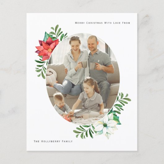 BEGROTING Kerstwinter Poinsettia Bloem Lijst (Voorkant)