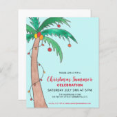 Begroting kerstzomerfeest Palmuitnodiging (Voorkant / Achterkant)