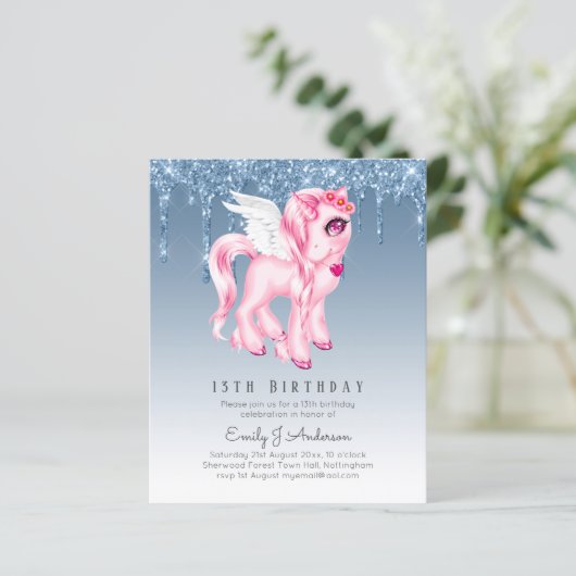 BEGROTING Kinderen van Birthday Nodig Blauwe Unico (Staand voorkant)