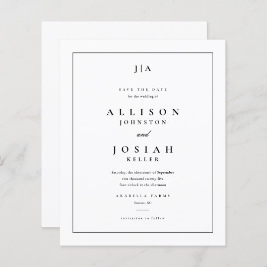 Begroting Klassieke zwarte en witte bruiloft bespa (Voorkant / Achterkant)