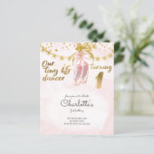 BEGROTING Kleine danser 1e verjaardag Uitnodiging  (Staand voorkant)