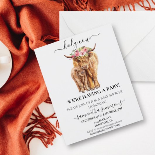 Begroting Koe Hoogland Calf Baby shower