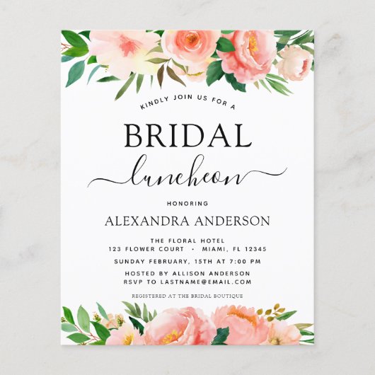 Begroting Koraal perforeel Vrijgezellenfeest Lunch Flyer (Voorkant)