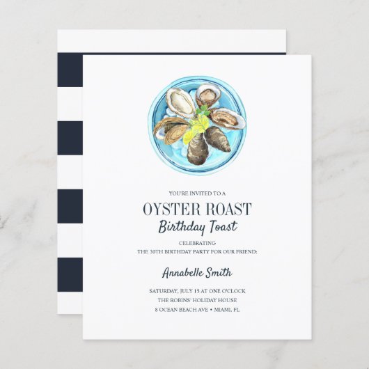 Begroting Kustoester Roast Birthday Partij (Voorkant / Achterkant)