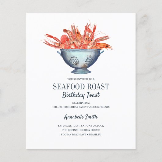 Begroting Kustpartij SEAFOOD Roast Birthday (Voorkant)