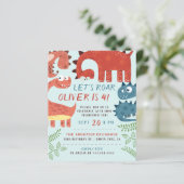 Begroting Laten we Roar Dino Kinderfeest houden (Staand voorkant)