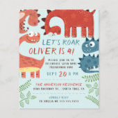 Begroting Laten we Roar Dino Kinderfeest houden (Voorkant)