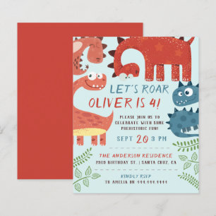 Begroting Laten we Roar Dino Kinderfeest houden