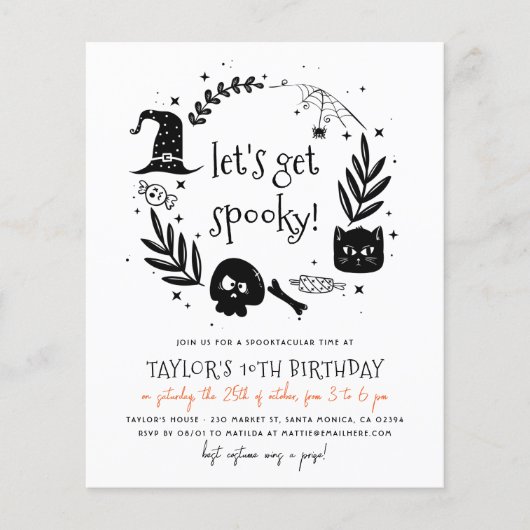 Begroting Laten we Spooky Halloween Birthday Party (Voorkant)