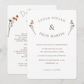 Begroting legante wilde bloemen in één keer kaart (Voorkant / Achterkant)