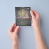 Begroting lelijke trui kerstfeestelijke uitnodigin flyer (Hand)