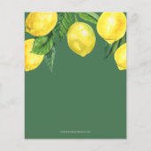 Begroting Lemon Gender Neutral Baby shower Invitat (Achterkant)