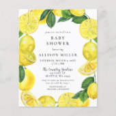 Begroting Lemon Gender Neutral Baby shower Invitat (Voorkant)