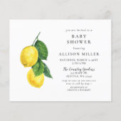 Begroting Lemon Gender Neutral Baby shower Invitat (Voorkant)