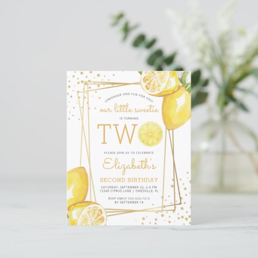 Begroting Lemon Waterverf 2e verjaardag van de uit (Staand voorkant)