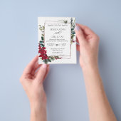 Begroting Lijst Poinsettia Winter Kerstmis Flyer (Hand)