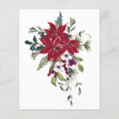 Begroting Lijst Poinsettia Winter Kerstmis Flyer (Achterkant)