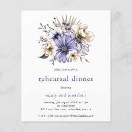 Begroting Lila Floral repetitie dinale uitnodiging