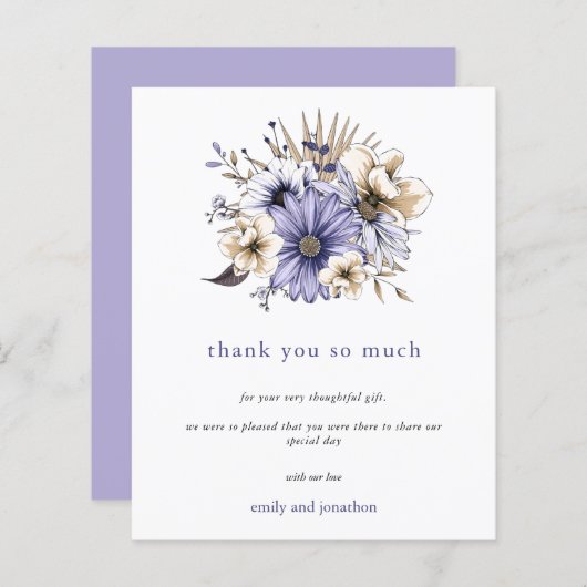 Begroting Lila Waterverf Florals Weddenschap Harte (Voorkant / Achterkant)