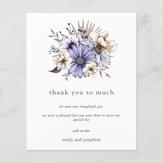 Begroting Lila Waterverf Florals Weddenschap Harte (Voorkant)