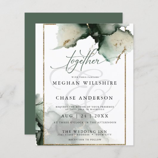 Begroting maar mooi Abstract Sage Green (Voorkant / Achterkant)