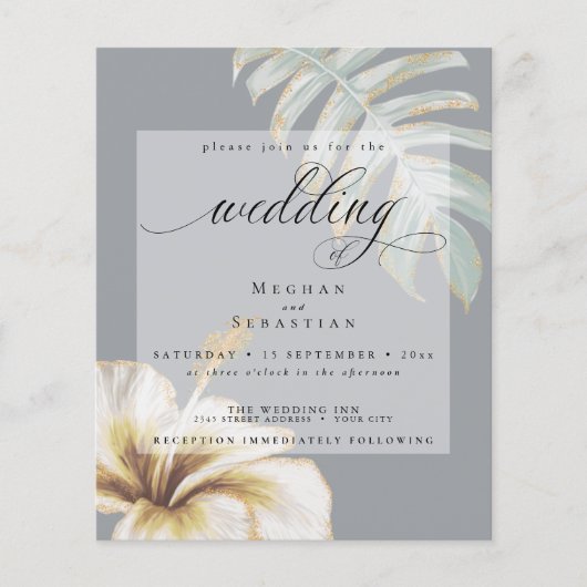 Begroting, maar mooi huwelijk, gouden hibiscus (Voorkant)