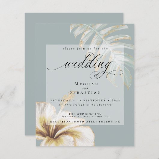 Begroting, maar mooi huwelijk, gouden hibiscus (Voorkant / Achterkant)