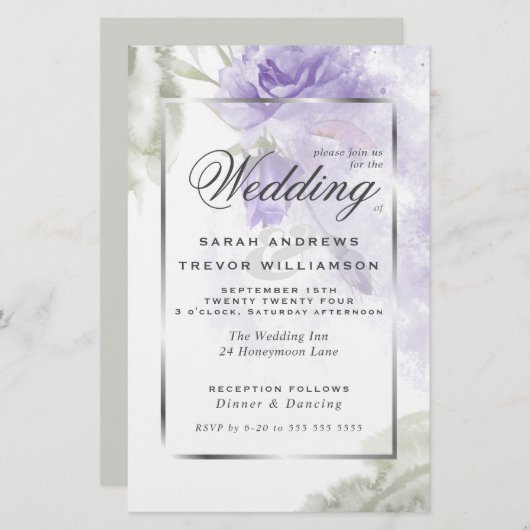 Begroting, maar mooie Roestelijke Paarse Rozen (Voorkant / Achterkant)