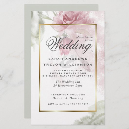 Begroting maar mooie roze roze rozen (Voorkant / Achterkant)