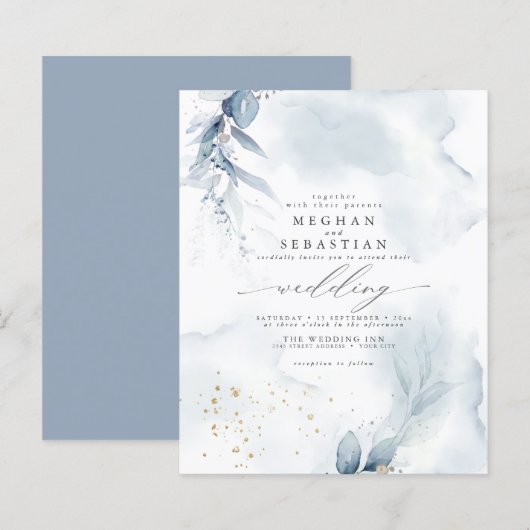 Begroting, maar mooie Waterverf voor puistblauw af (Voorkant / Achterkant)