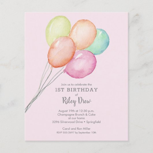 Begroting Meisjes eerste uitnodiging (Voorkant)