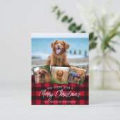 Begroting Merry Kerstmis foto Red Pset Holiday (Staand voorkant)