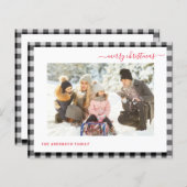 Begroting Merry Kerstmis geplakt Moderne 2-fotokaa (Voorkant / Achterkant)