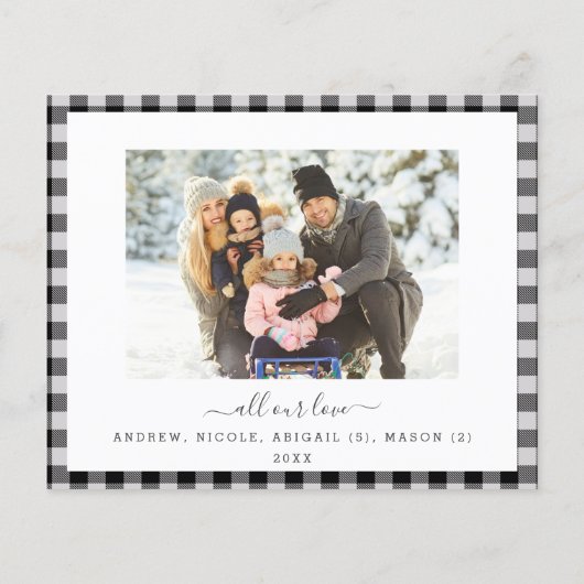 Begroting Merry Kerstmis geplakt Moderne 2-fotokaa (Achterkant)