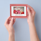 Begroting Merry Kerstrode witte fotokaart Flyer (Hand)