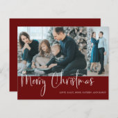 Begroting Merry Kerstscript 2 Foto Collage Red (Voorkant / Achterkant)