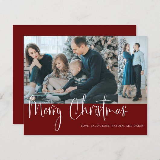 Begroting Merry Kerstscript 2 Foto Collage Red (Voorkant / Achterkant)