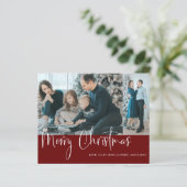 Begroting Merry Kerstscript 2 Foto Collage Red (Staand voorkant)