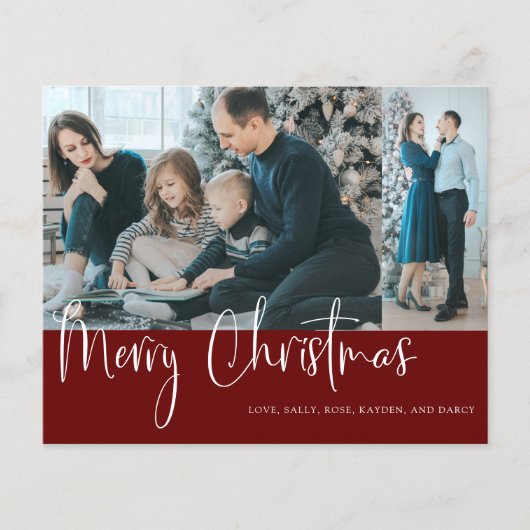 Begroting Merry Kerstscript 2 Foto Collage Red (Voorkant)